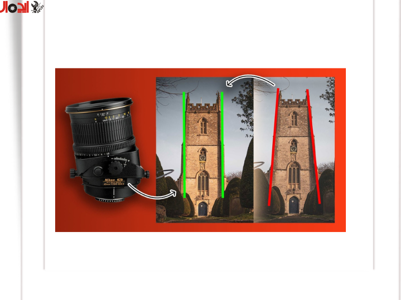 تصویر لنز تیلت شیفت در معماری